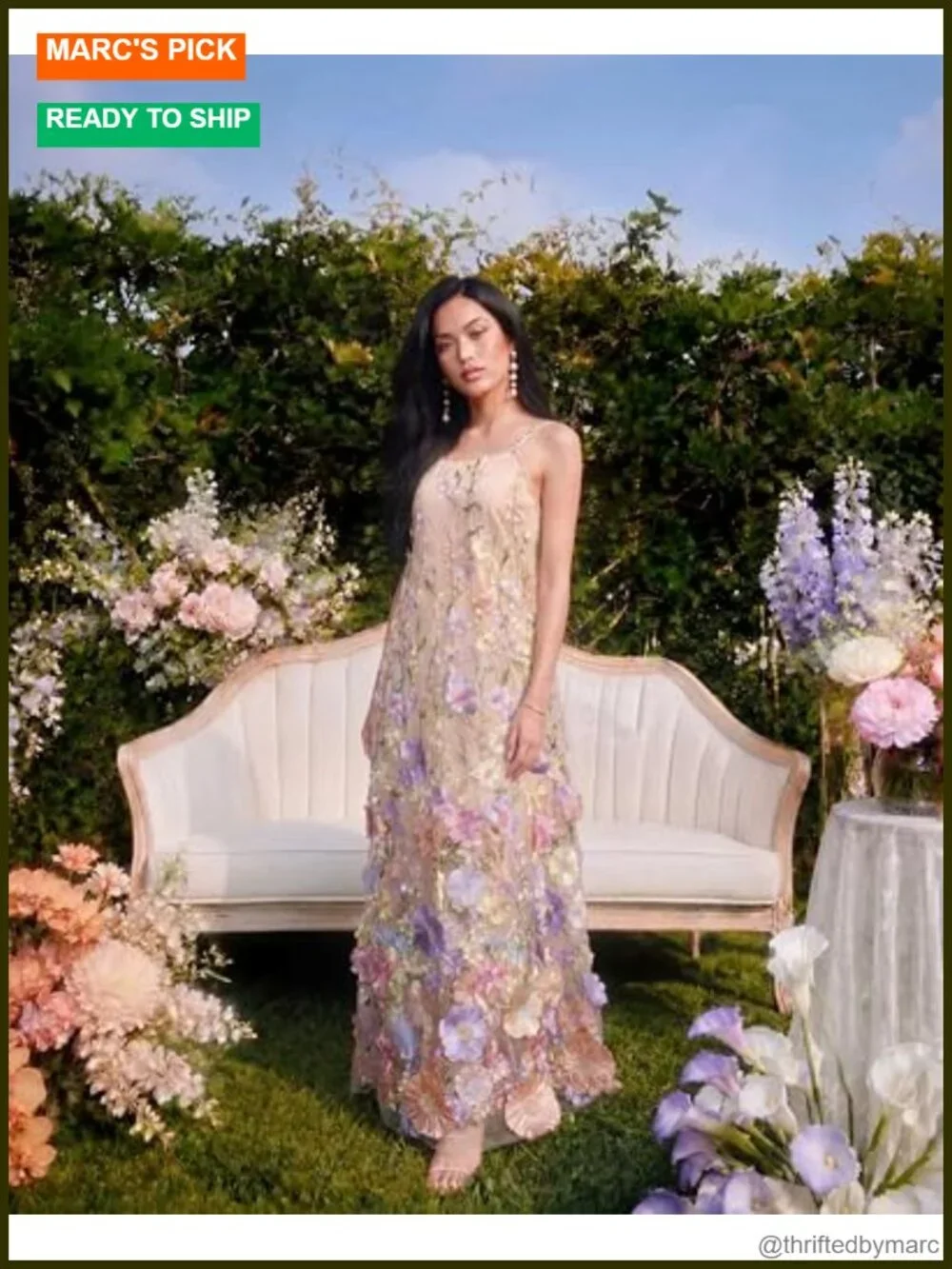 3D Floral Embroidery Maxi Dress, Elegant Tulle Gown, 95% Polyester 5% Elastane
